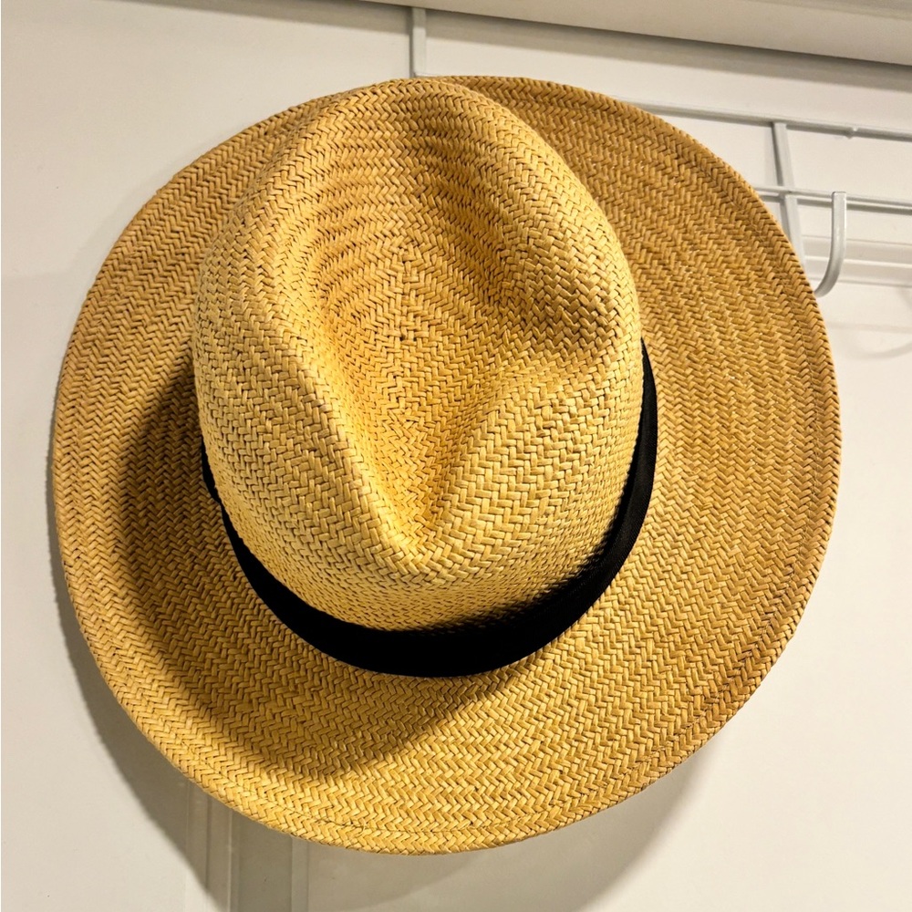 Banana Republic Tan Straw Hat with Beige Band